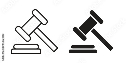 Law icon in black stroke eps vector graphic
