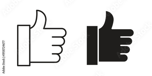 Like icon in black stroke eps vector graphic