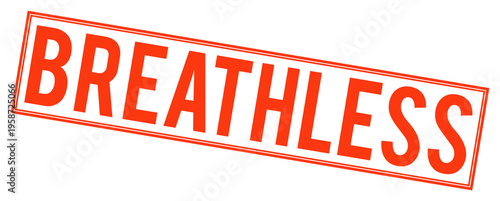 Foto Red breathless stamp text on transparent background