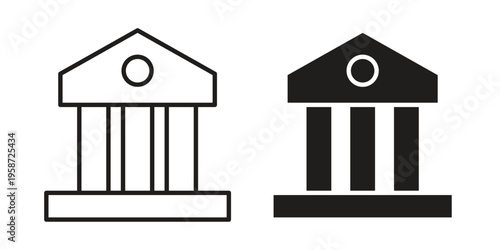 Museum icon in black stroke eps vector graphic