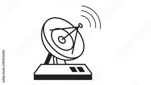 Satellite Dish Antenna on a Satellite Communication Tower.