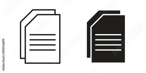 papers icon in black stroke eps vector graphic