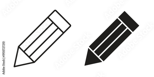 Pencil icon in black stroke eps vector graphic