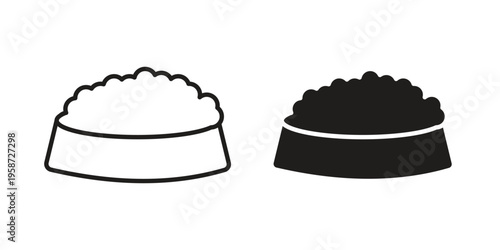 Pet food icon in black stroke eps vector graphic