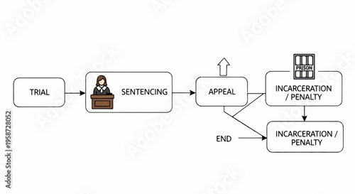 Flowchart illustrating the process of sentencing and reeducation in a legal system