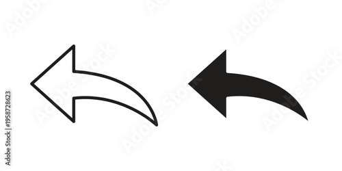 Reply icon in black stroke eps vector graphic