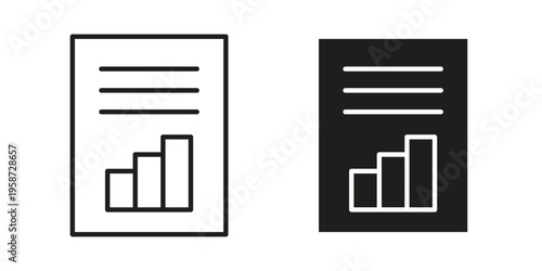 Report icon in black stroke eps vector graphic