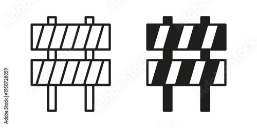 Roadblock icon in black stroke eps vector graphic