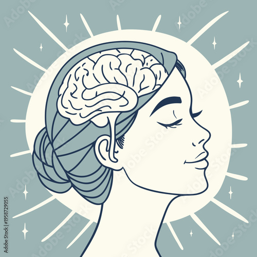 A woman with a brain exposed on her head