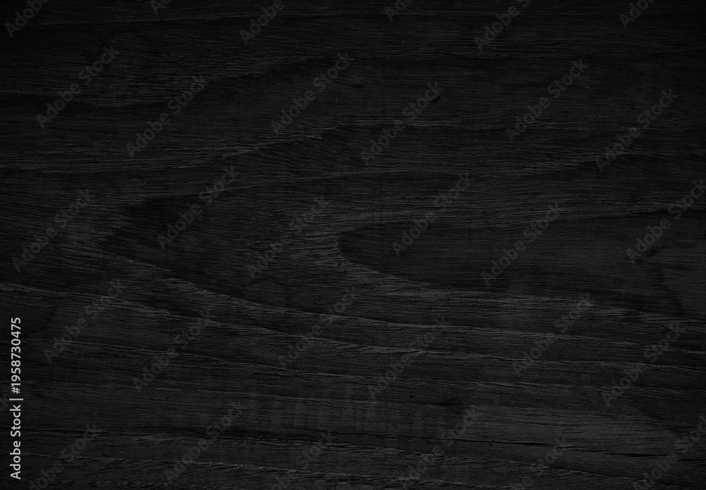 Naklejka premium dark wood texture black background 