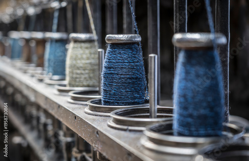 detail of a historic industrial loom machine