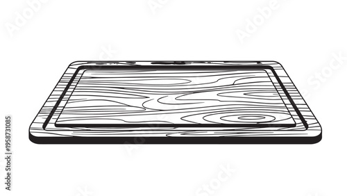 Rectangular metal baking tray with raised rim ready for oven cooking and parchment lined surface.