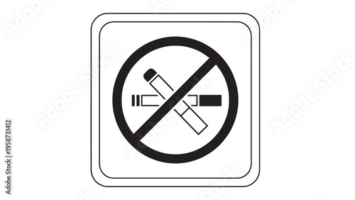 No Smoking Sign Indicates Prohibition of Cigarettes in the Area for Health and Safety.