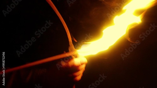 Fire Arrows Shot At Night, Bare Arm, Clothed, Glow Or Normal

