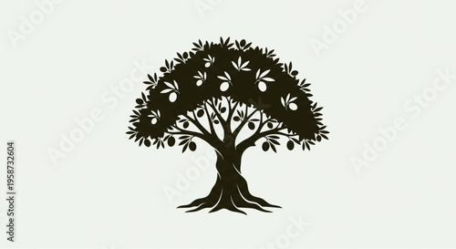 olive tree vector tree silhouette