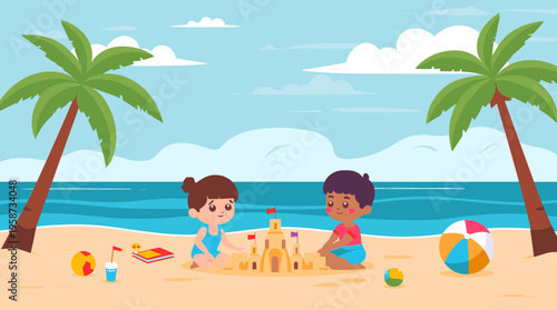 A creative and simple abstract design element with brown and beige shapes.