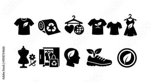 Sustainable fashion and eco-friendly lifestyle icons collection