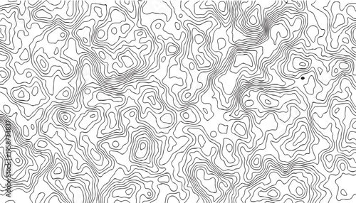 topographic black and grey wave line topo map contour modern design white background. Wavy topography geography design map, texture, line, adventure, mountain, vector illustration.