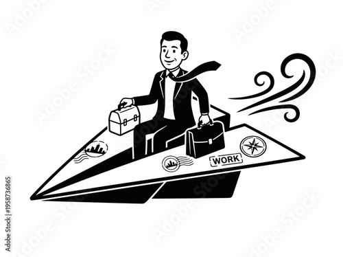 Tailor stitching button bridge repair concept illustration