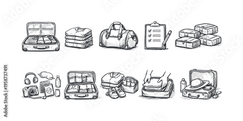 Packing for a trip: suitcases, clothes, toiletries, and travel essentials