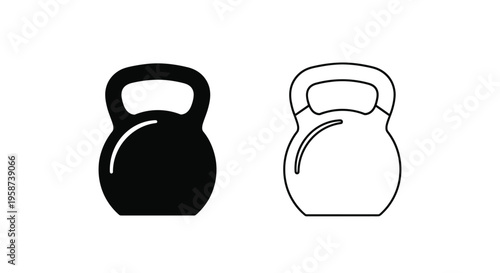 Two kettlebell icons a filled black version and a white outline