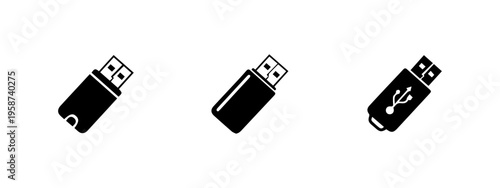 Minimalist USB Flash Drive Icon Set