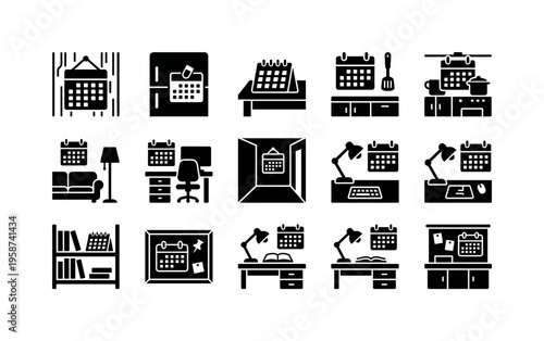 Creative calendar icons for daily planning and organization