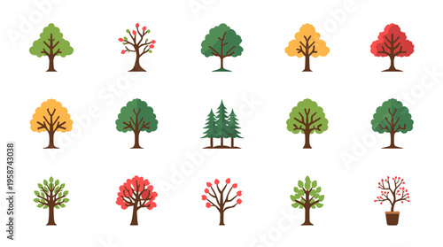 An illustration of a tree branch with green leaves on a white background.