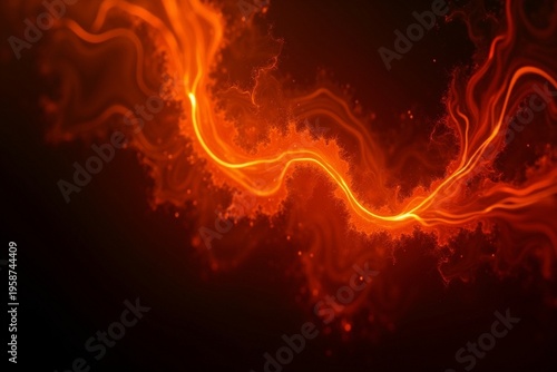 Abstract orange and red light leak on black background