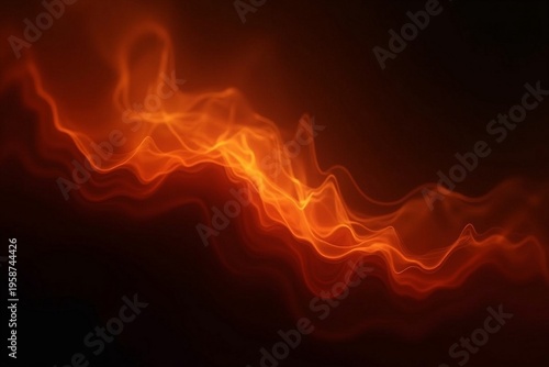 Abstract orange and red light leak on black background