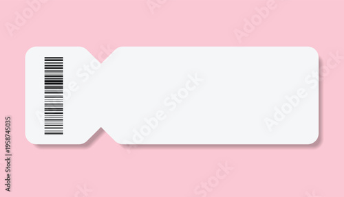 Admit ticket mockup. Empty flat template Ticket. For cinema, sale coupon, circus, theater, festival. Minimalist coupon. Isolated background	