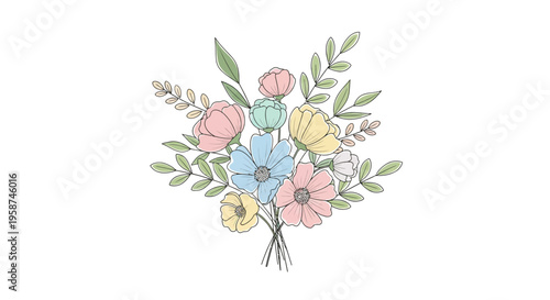 Colorful bouquet of flowers arrangement.