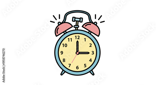 Vintage Style Blue Alarm Clock.