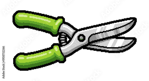 Gardening Tool Pruning Shears with Green Handles.