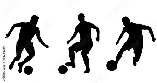 football players silhouettes in different actions
