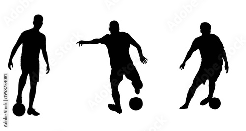 football players silhouettes in different actions