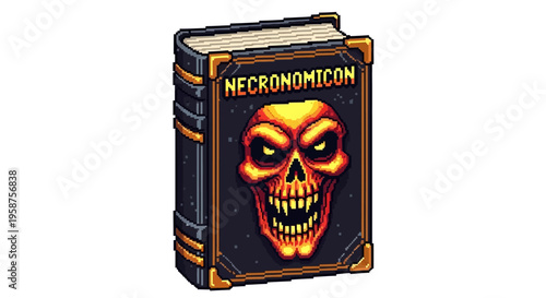 The Necronomicon Book of the Dead with a Scary Skull Cover.