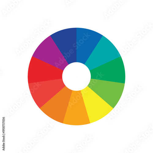 Free Download Color palette guide. Rainbow color wheel. Color wheel vector. Illustration of printing color wheel with twelve colors in gradations. Gradation of colors Theory in the circle.	 - GFXLoad