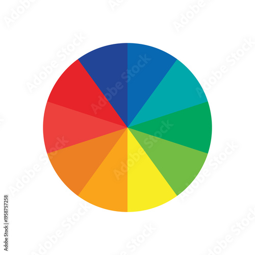 Free Download Color palette guide. Rainbow color wheel. Color wheel vector. Illustration of printing color wheel with twelve colors in gradations. Gradation of colors Theory in the circle.	 - GFXLoad