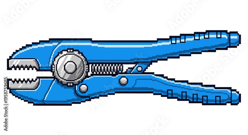 Blue Wire Stripper Tool Illustration.