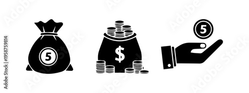 Money, Savings, and Financial Growth Icon Set