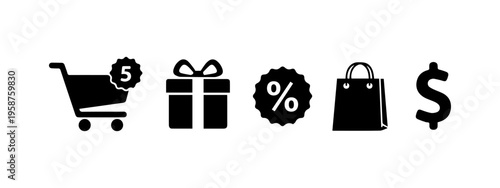 Shopping, Discounts, and Retail Promotion Icon Set
