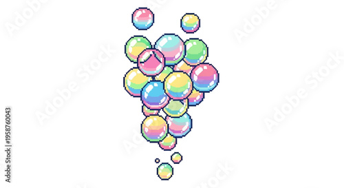 Colorful Bubbles Ascending in a Stream.