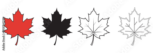 Vibrant canada day maple leafs in red black and white celebrating canadian national pride and unity on july 1st