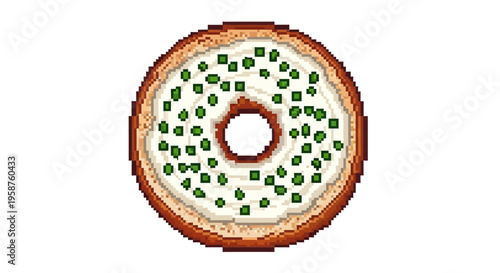 Delicious Bagel Topped With Cream Cheese and Chives.