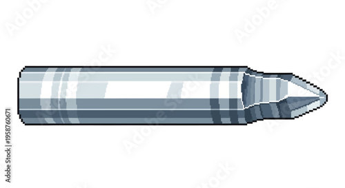 Detailed Illustration of a Single Bullet Projectile.