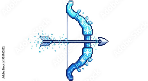 Enchanted Ice Bow and Arrow with Frosty Aura.