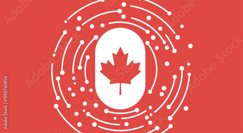 Vibrant canada day celebration background with maple leaf flag design elements