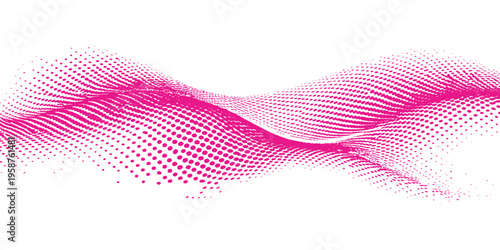 An artistic abstract pink and blue background design featuring a digital wave pattern with flowing wavy lines and light energy elements for a creative wallpaper or banner vector illustration
