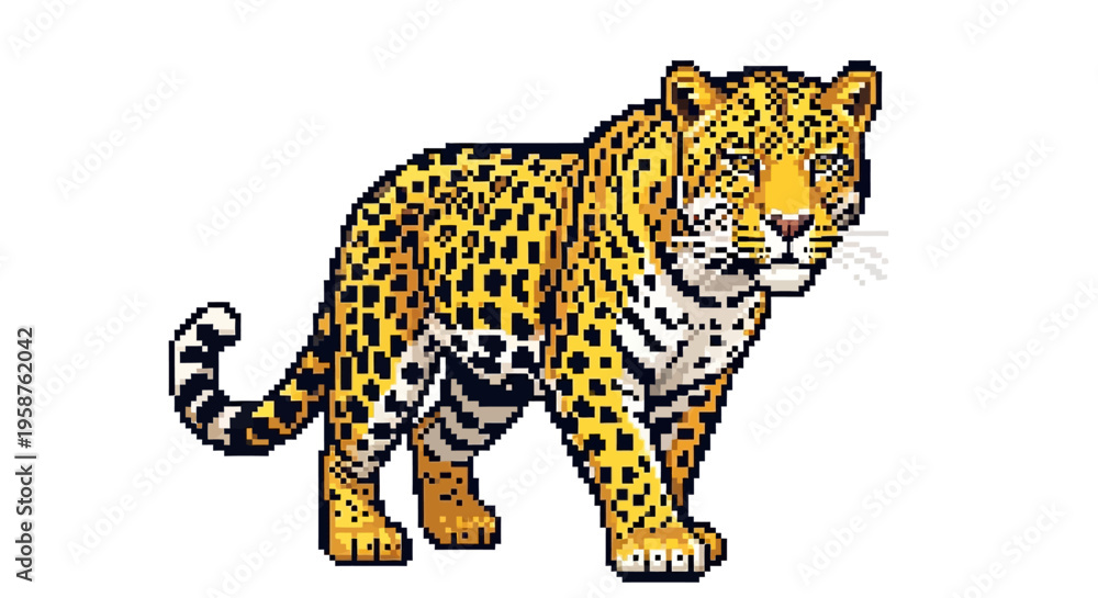 Naklejka premium Majestic Jaguar Standing Proudly in a Powerful Pose.